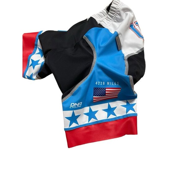 DNA Cycling Shorts Size Small S USA Flag Stars Blue Padded Made In Italy - Picture 4 of 9